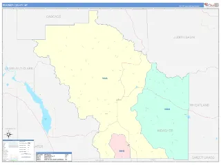 Meagher County, MT ColorCast style ZIP Code wall map