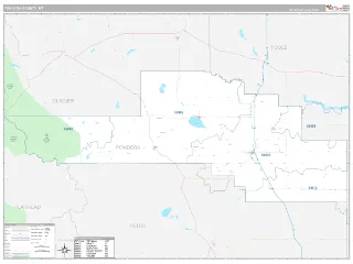 Pondera County, MT Classic style ZIP Code wall map