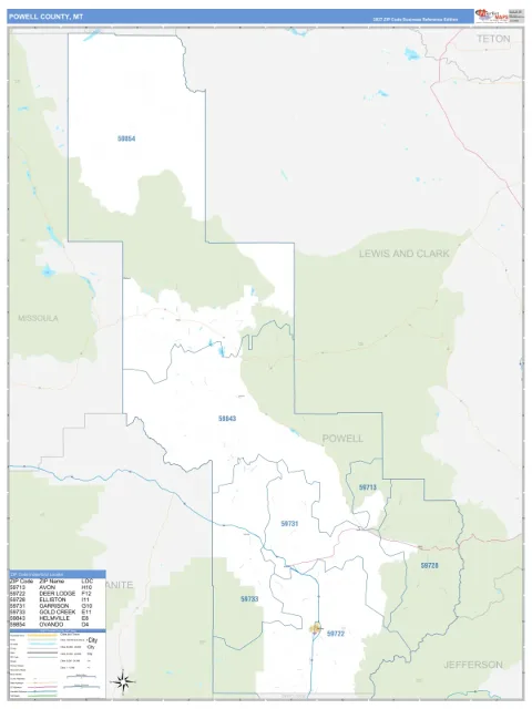 Powell County, MT map