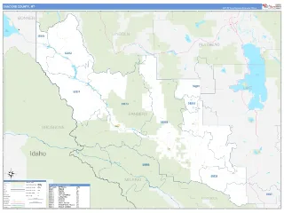 Sanders County, MT Business Reference style ZIP Code wall map