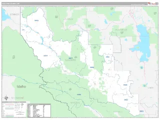 Sanders County, MT Classic style ZIP Code wall map