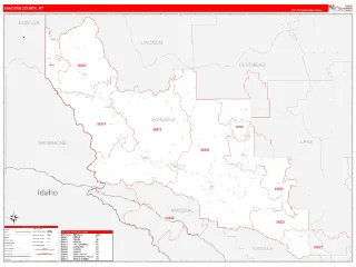 Sanders County, MT RedLine style ZIP Code wall map