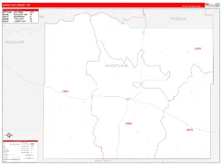 Wheatland County, MT RedLine style ZIP Code wall map
