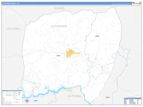 Alexander County, NC map