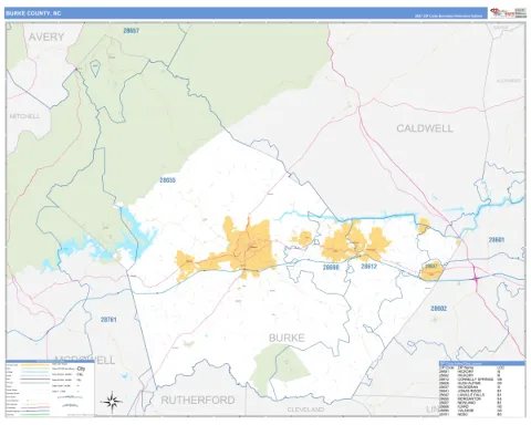 Burke County, NC map