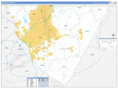 Cabarrus County, NC map