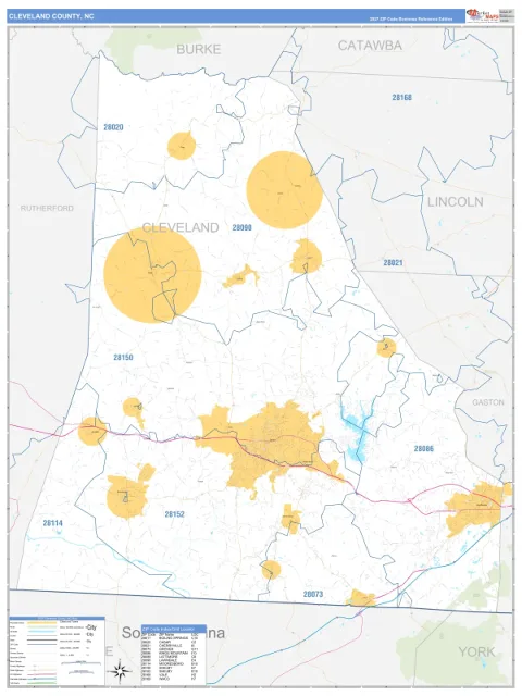 Cleveland County, NC map