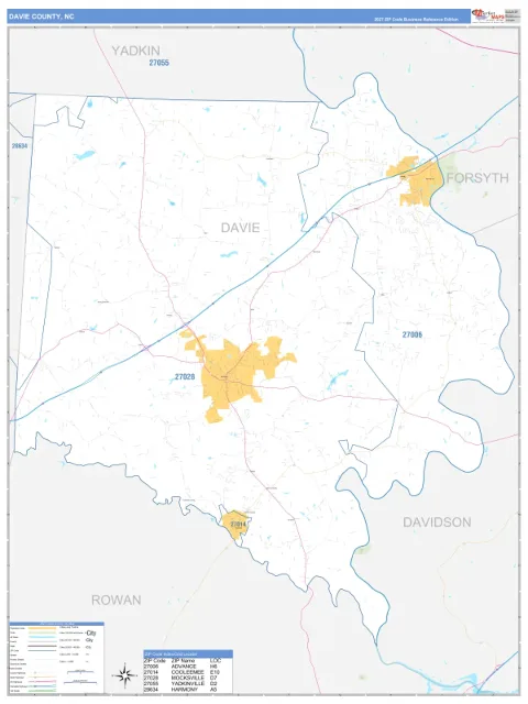 Davie County, NC map