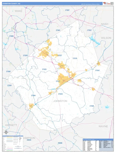 Johnston County, NC map