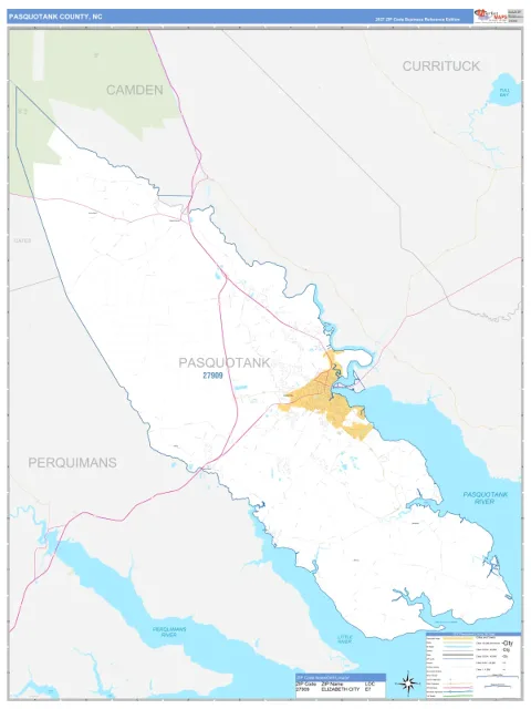 Pasquotank County, NC map