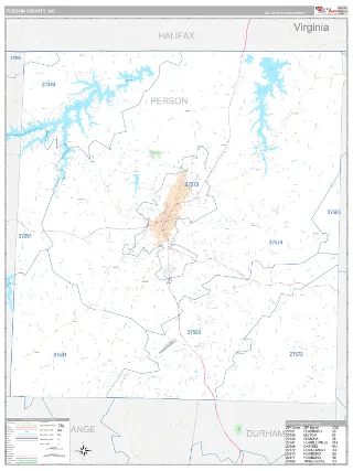 Person County, NC Classic style ZIP Code wall map