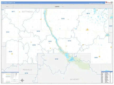 Bottineau County, ND map