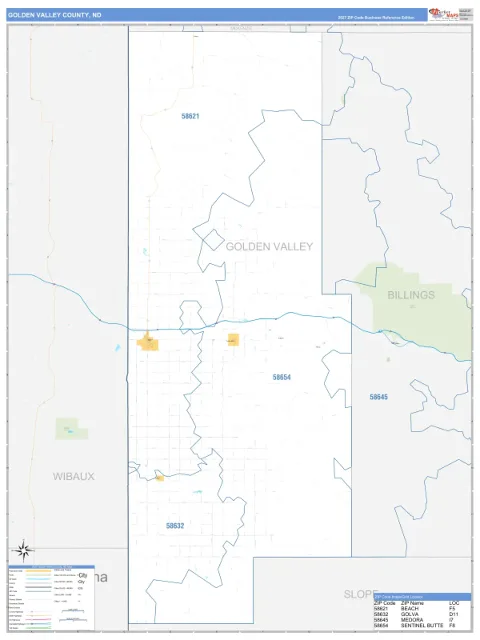 Golden Valley County, ND map
