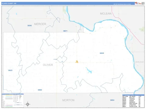 Oliver County, ND map