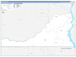 Sioux County, ND Business Reference style ZIP Code wall map