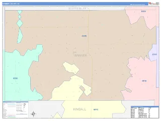 Banner County, NE ColorCast style ZIP Code wall map