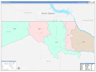 Boyd County, NE ColorCast style ZIP Code wall map