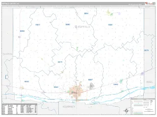 Buffalo County, NE Classic style ZIP Code wall map