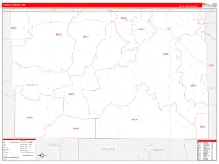 Cherry County, NE RedLine style ZIP Code wall map