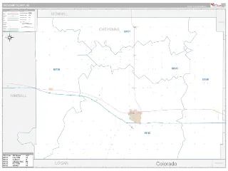 Cheyenne County, NE Classic style ZIP Code wall map