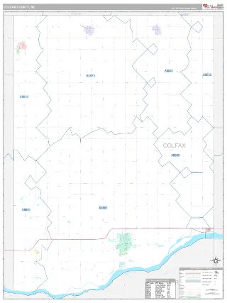 Colfax County, NE Classic style ZIP Code wall map