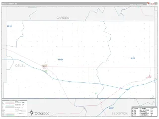 Deuel County, NE Classic style ZIP Code wall map