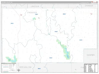 Frontier County, NE Classic style ZIP Code wall map