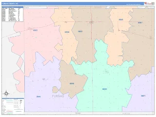 Furnas County, NE ColorCast style ZIP Code wall map
