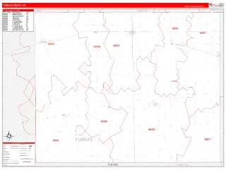 Furnas County, NE RedLine style ZIP Code wall map