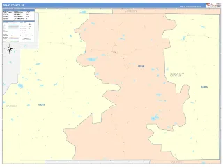 Grant County, NE ColorCast style ZIP Code wall map