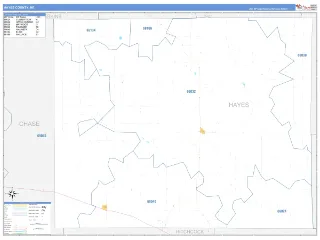 Hayes County, NE Business Reference style ZIP Code wall map
