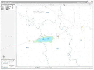 Hitchcock County, NE Classic style ZIP Code wall map