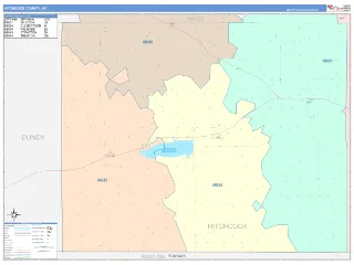 Hitchcock County, NE ColorCast style ZIP Code wall map