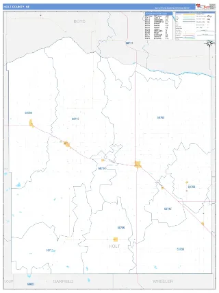 Holt County, NE Business Reference style ZIP Code wall map