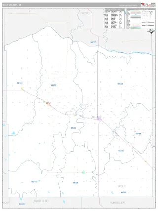 Holt County, NE Classic style ZIP Code wall map