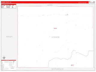Hooker County, NE RedLine style ZIP Code wall map