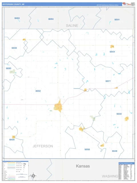 Jefferson County, NE map