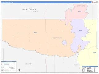 Keya Paha County, NE ColorCast style ZIP Code wall map