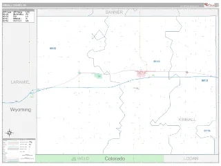 Kimball County, NE Classic style ZIP Code wall map
