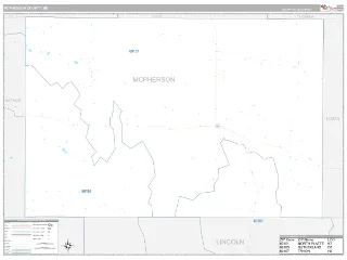 McPherson County, NE Classic style ZIP Code wall map