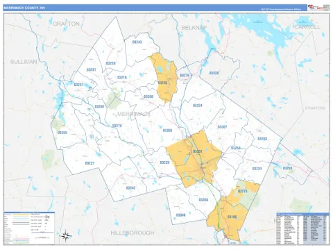 Merrimack County, NH map