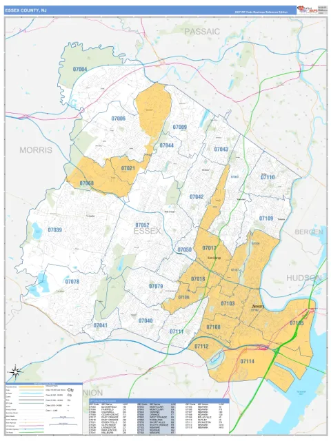 Essex County, NJ map