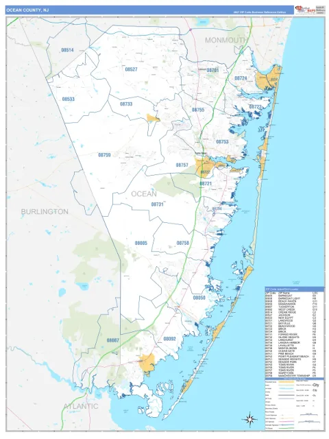 Ocean County, NJ map