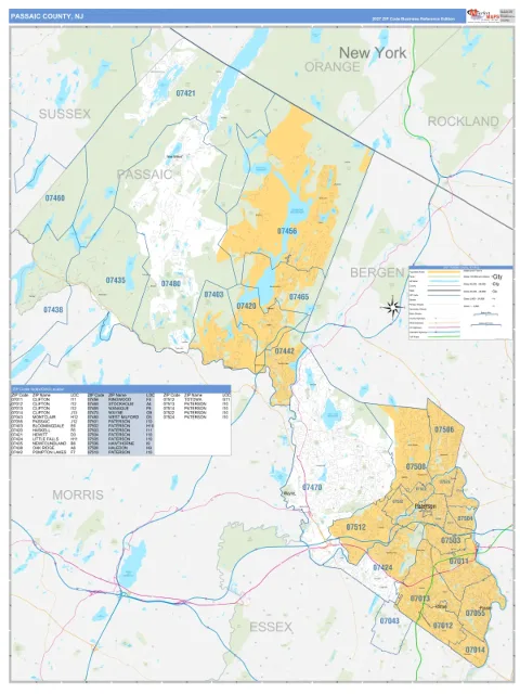 Passaic County, NJ map