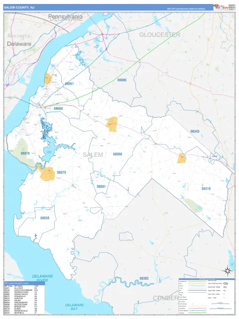 Salem County, NJ map