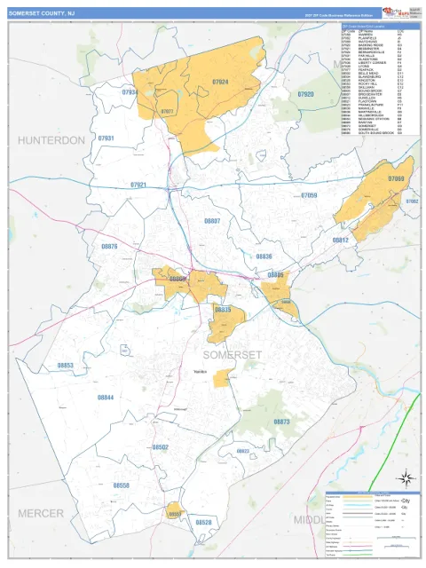 Somerset County, NJ map