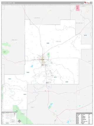 Chaves County, NM Classic style ZIP Code wall map