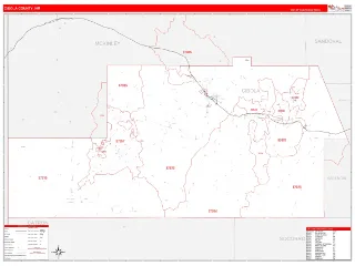 Cibola County, NM RedLine style ZIP Code wall map