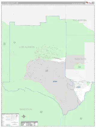 Los Alamos County, NM Classic style ZIP Code wall map