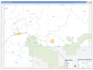 McKinley County, NM Business Reference style ZIP Code wall map
